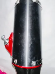 Escape ProTork Powercore 3 Salida Doble con curva Crf 230 Negro + Cacha lateral