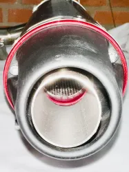 Escape ProTork Powercore 3 Salida Doble con curva Crf 230 Negro + Cacha lateral