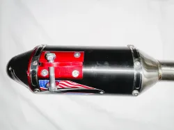 Escape ProTork Powercore 3 Salida Doble con curva Crf 230 Negro + Cacha lateral