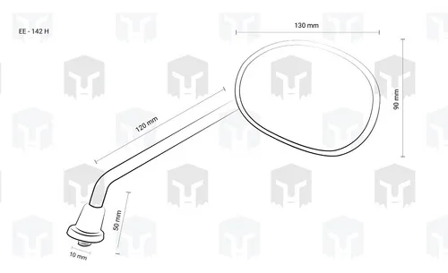 Juego Espejos Pro Tork Universal Oval 10 Mm Phantom Motos